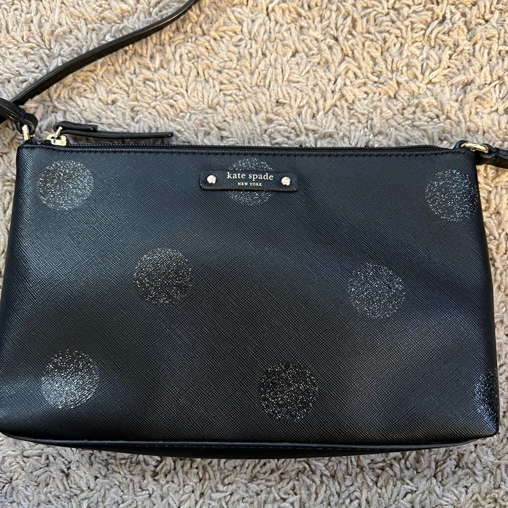 Kate Spade Haven Lane Ramey Small Crossbody Black Glitter Dot